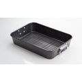 T-fal Easy Care 10x 15 x 3 Non-Stick Roasting Pan with Rack 2PC Set, Dishwasher Safe, Grey