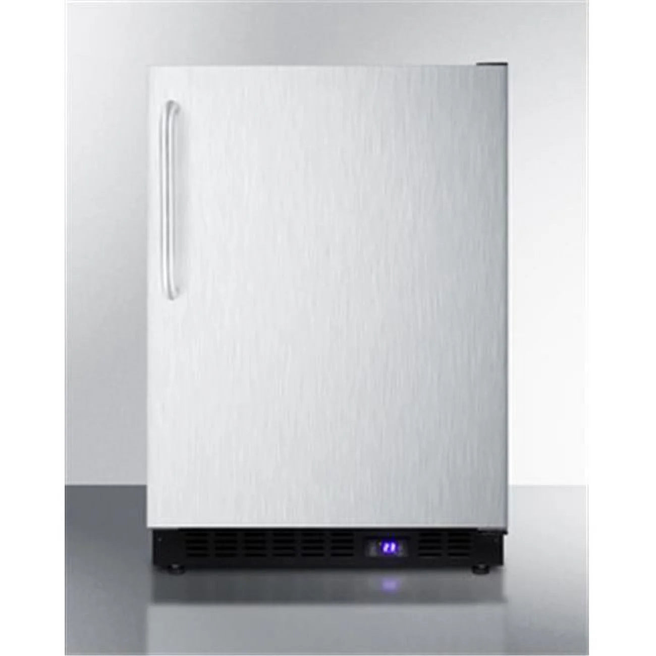 24 in. Freestanding Upright Counter Depth Freezer, Stainless Steel