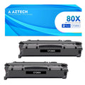 80X Toner Cartridge Compatible for HP 80X CF280X 80A CF280A Pro 400 M401DNE M401A M401D M401N 401DNE MFP M425DN Printer Ink (CF280XD | Black, 2-Packs)