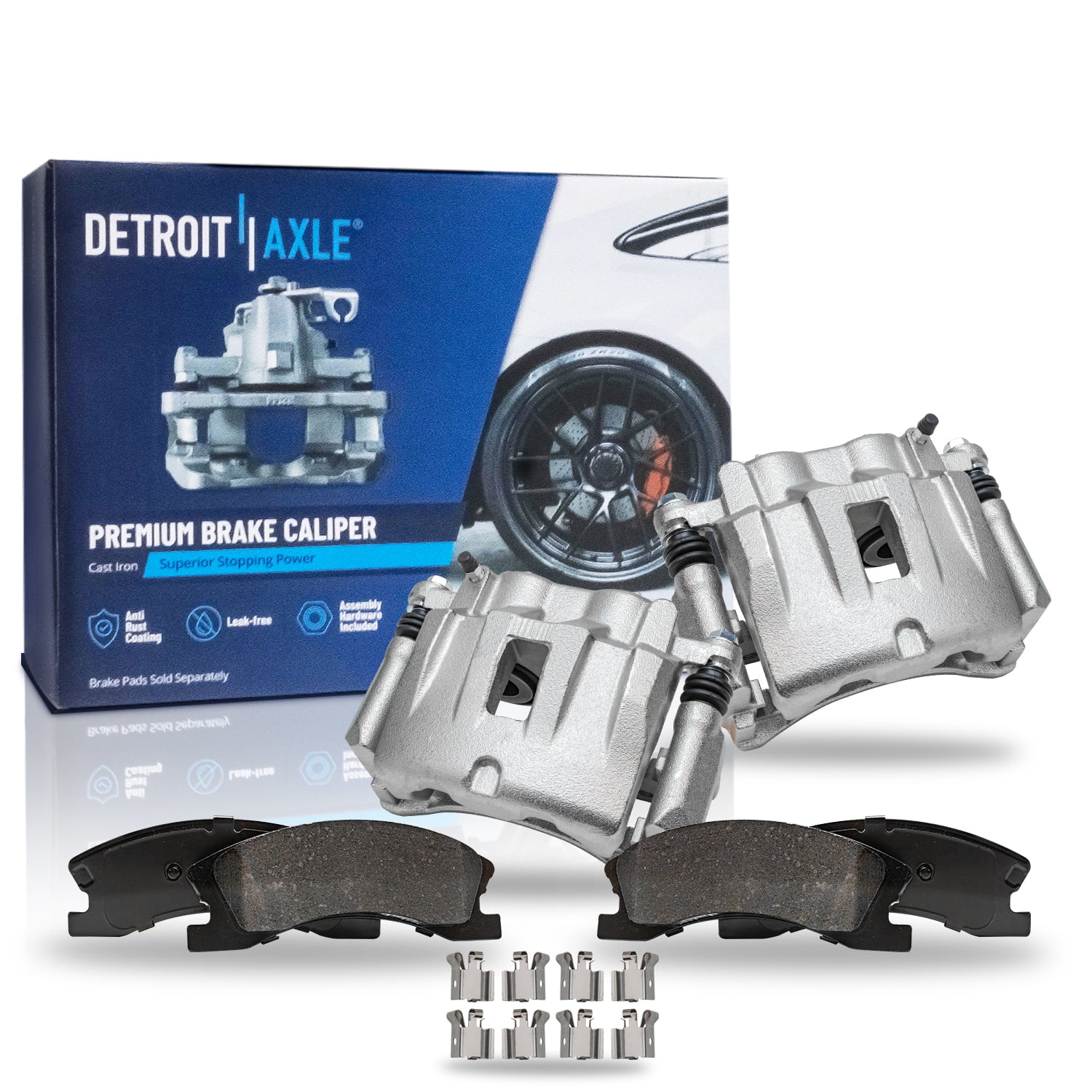 Detroit Axle - Front Brake Calipers w/Bracket Brakes Brake Pads Replacement for Jeep Grand Cherokee